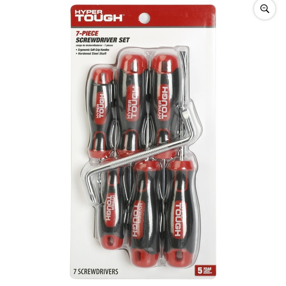 Hyper Tough Heavy-Duty 7-Piece Full Steel Philip and Slotted Screwdriver Set